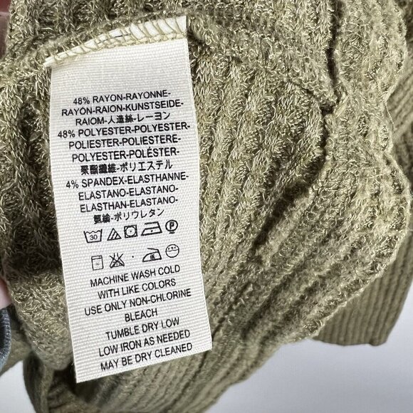 Free People We The Free Turtleneck Sweater Olive Green Ribbed Women’s Size XS - Picture 6 of 7